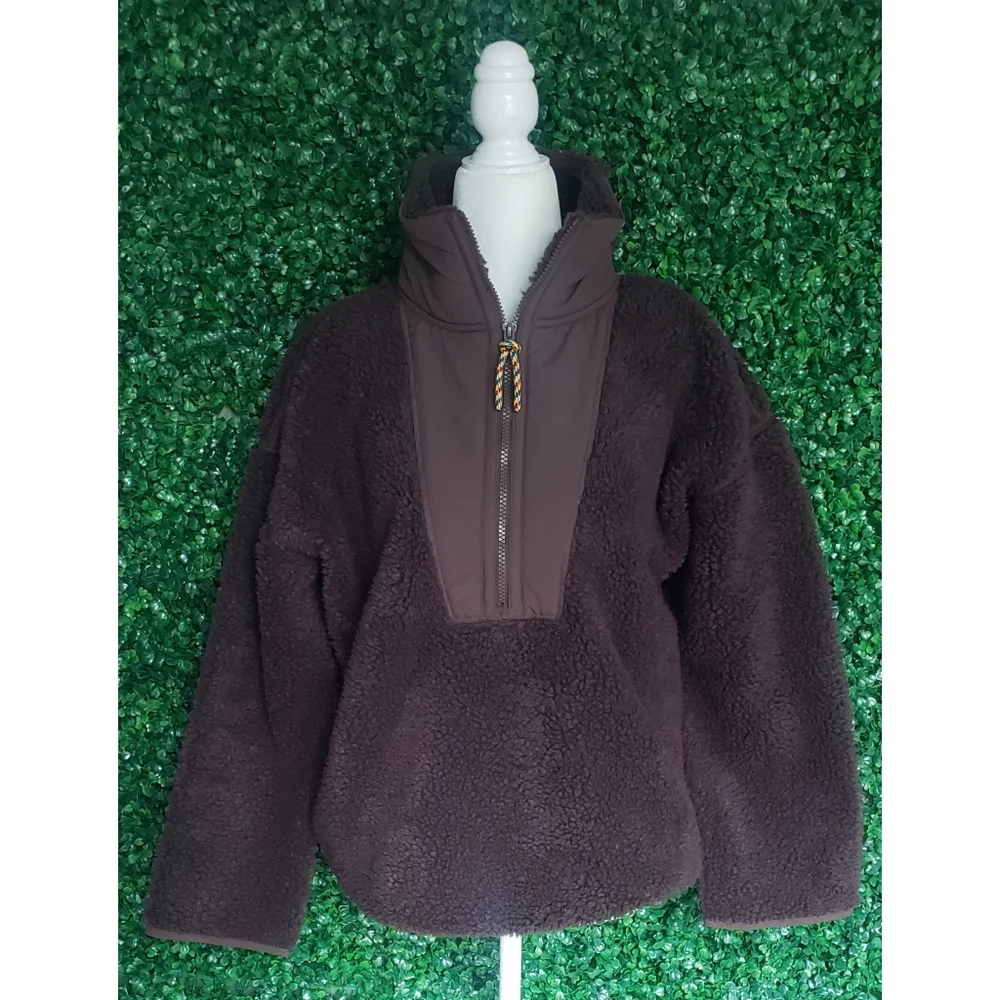 9. J.Crew Teddy sherpa half-zip sweatshirt - Picture 6 of 9